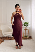 Vestido comprido halter assimétrico - lavishiochicvestidolavishiochic