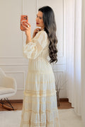 Vestido comprido romântico com renda - lavishiochicvestidolavishiochic