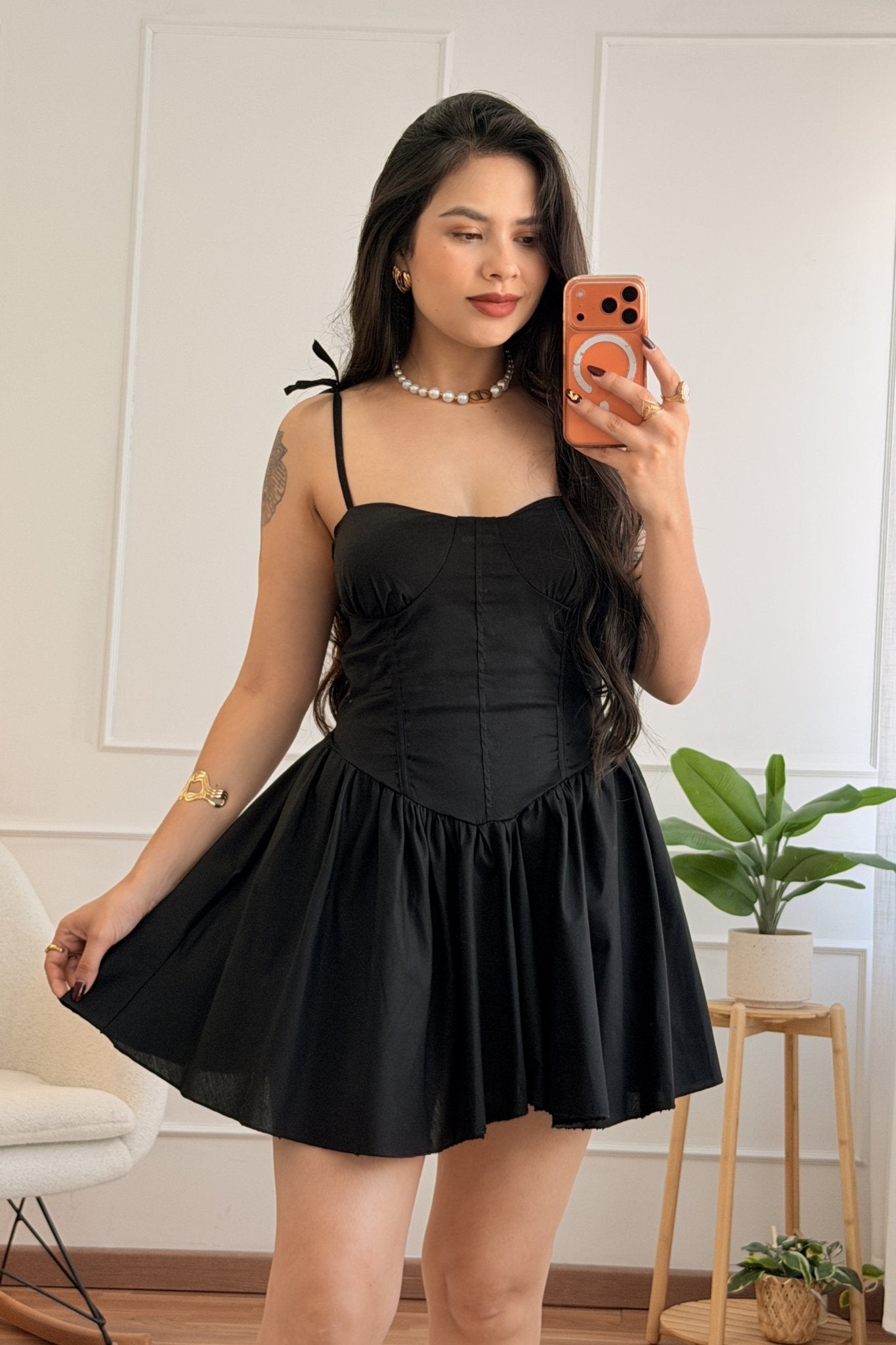 Vestido curto com efeito corset - lavishiochicvestidolavishiochic