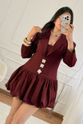 Vestido curto estilo blazer MOCHY - lavishiochicvestidoMochy