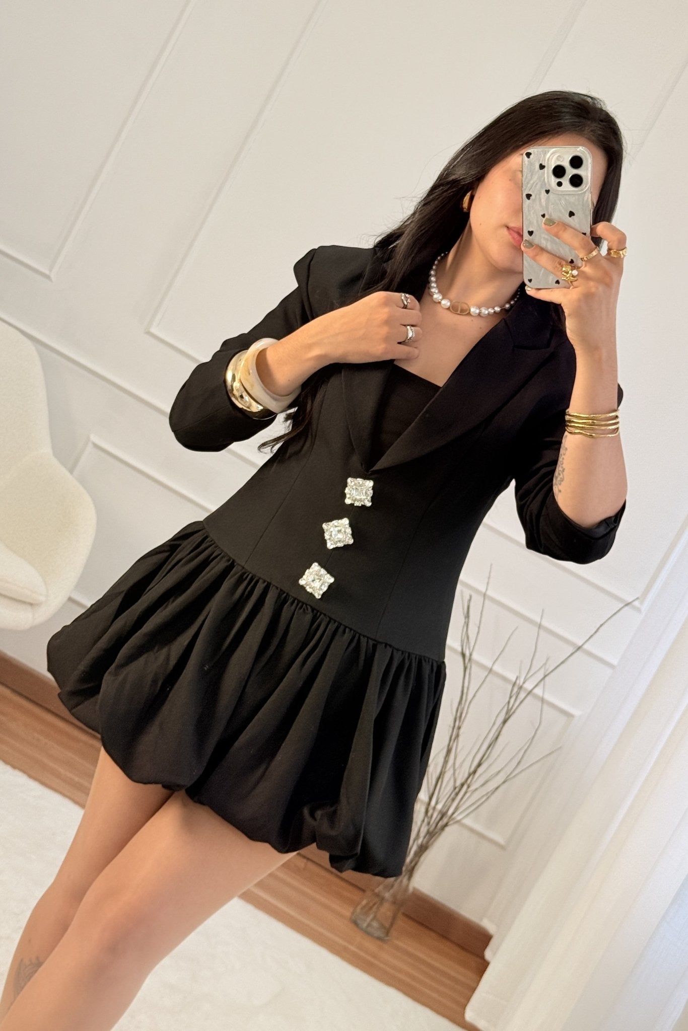 Vestido curto estilo blazer MOCHY - lavishiochicvestidoMochy