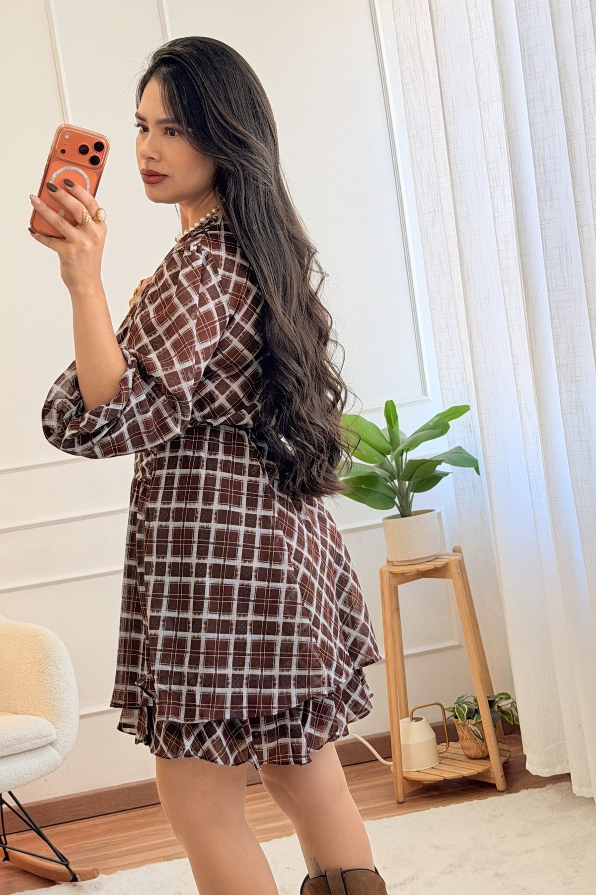 Vestido curto xadrez - lavishiochicvestidolavishiochic