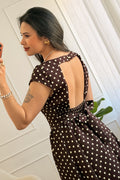 Vestido de bolinhas com costas abertas - lavishiochicvestidolavishiochic