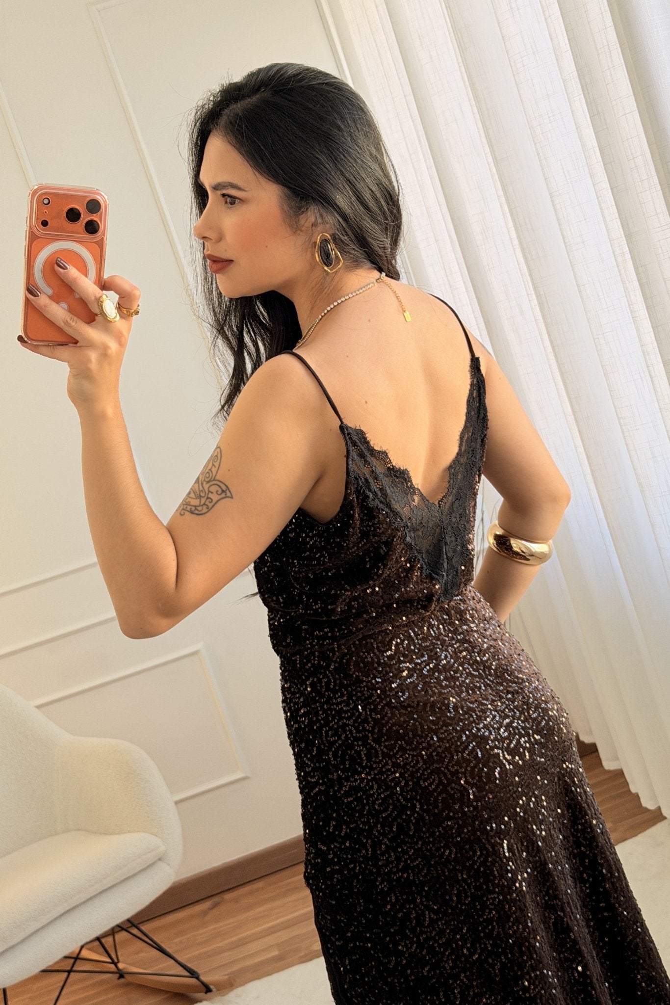 Vestido de lantejoulas com renda - lavishiochicvestidolavishiochic