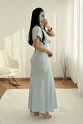 Vestido decote em V e detalhe jacquard - lavishiochicvestidolavishiochic