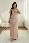 Vestido decote em V e detalhe jacquard - lavishiochicvestidolavishiochic