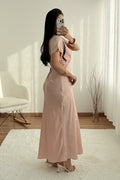 Vestido decote em V e detalhe jacquard - lavishiochicvestidolavishiochic