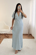 Vestido decote em V e detalhe jacquard - lavishiochicvestidolavishiochic