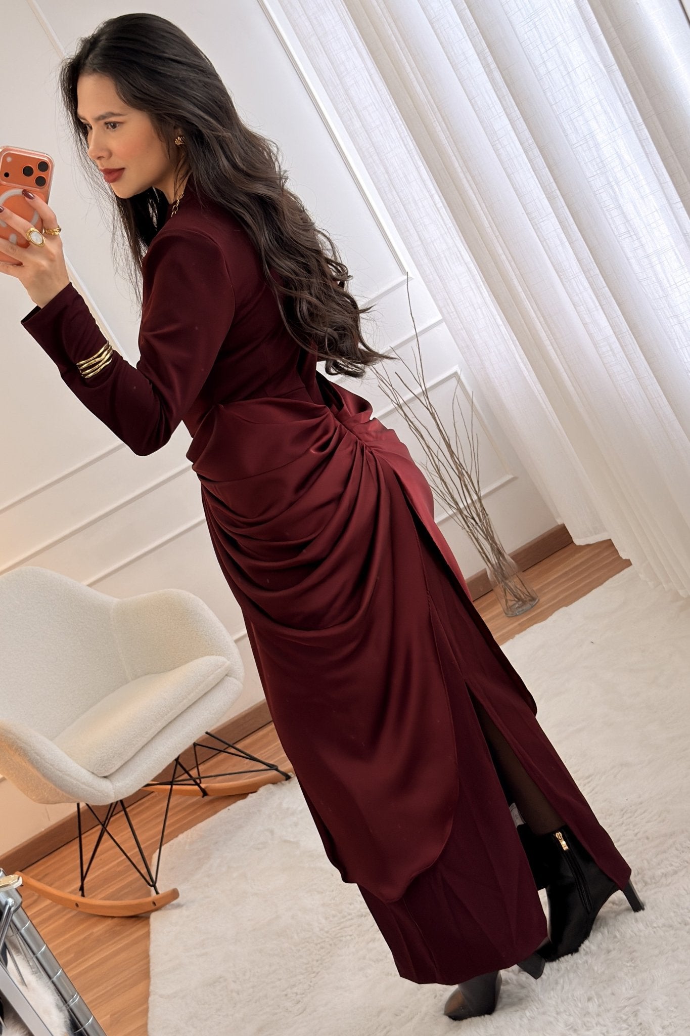 Vestido Drapeado e Aplique Dourado - lavishiochicvestidolavishiochic