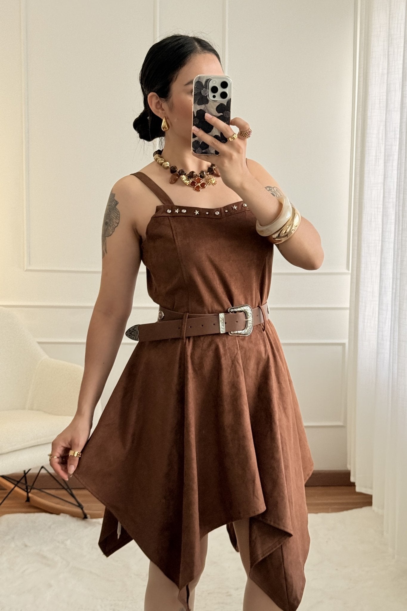 Vestido em camurça AZAKA - lavishiochicvestidoAZAKA