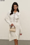 Vestido em malha com gola clássica - lavishiochicvestidolavishiochic