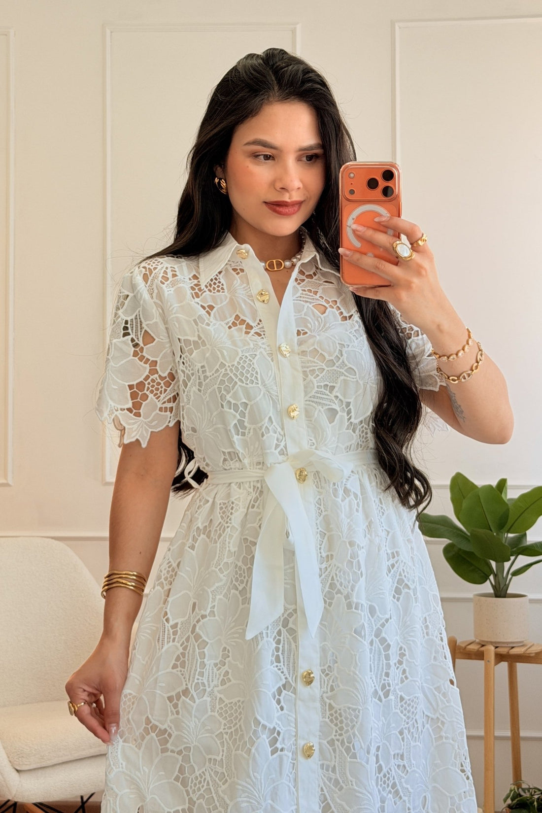 Vestido em Renda Floral com Botões Frontais DROLE DE COPINE - lavishiochicvestidoDrole de copine Paris