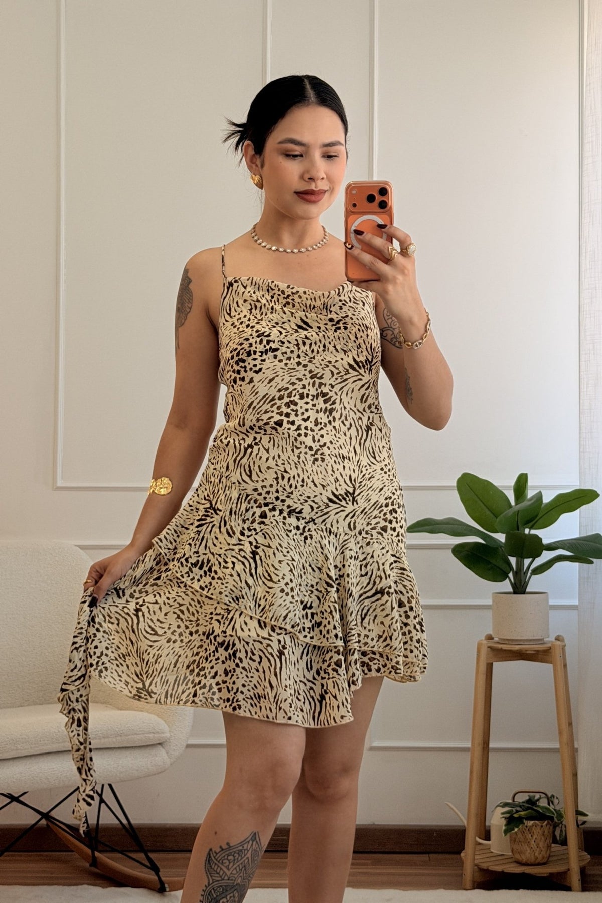 Vestido estampado animal e folho IVIVI - lavishiochicvestidoIVIVI