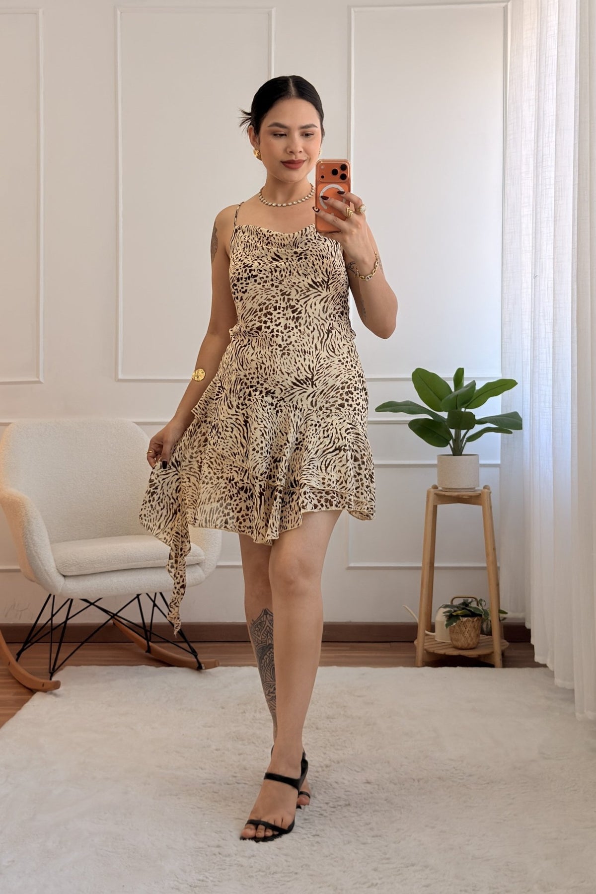 Vestido estampado animal e folho IVIVI - lavishiochicvestidoIVIVI