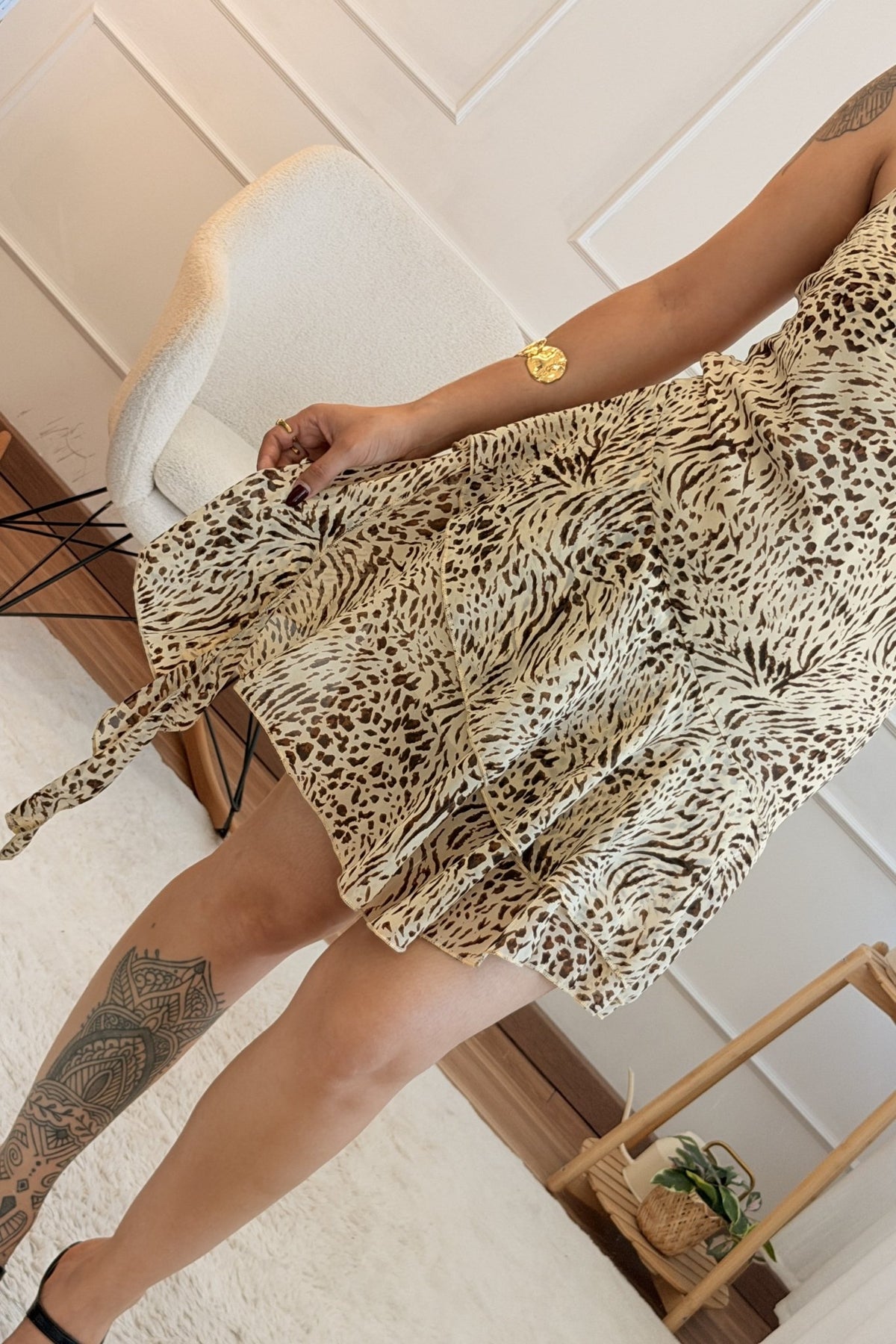 Vestido estampado animal e folho IVIVI - lavishiochicvestidoIVIVI