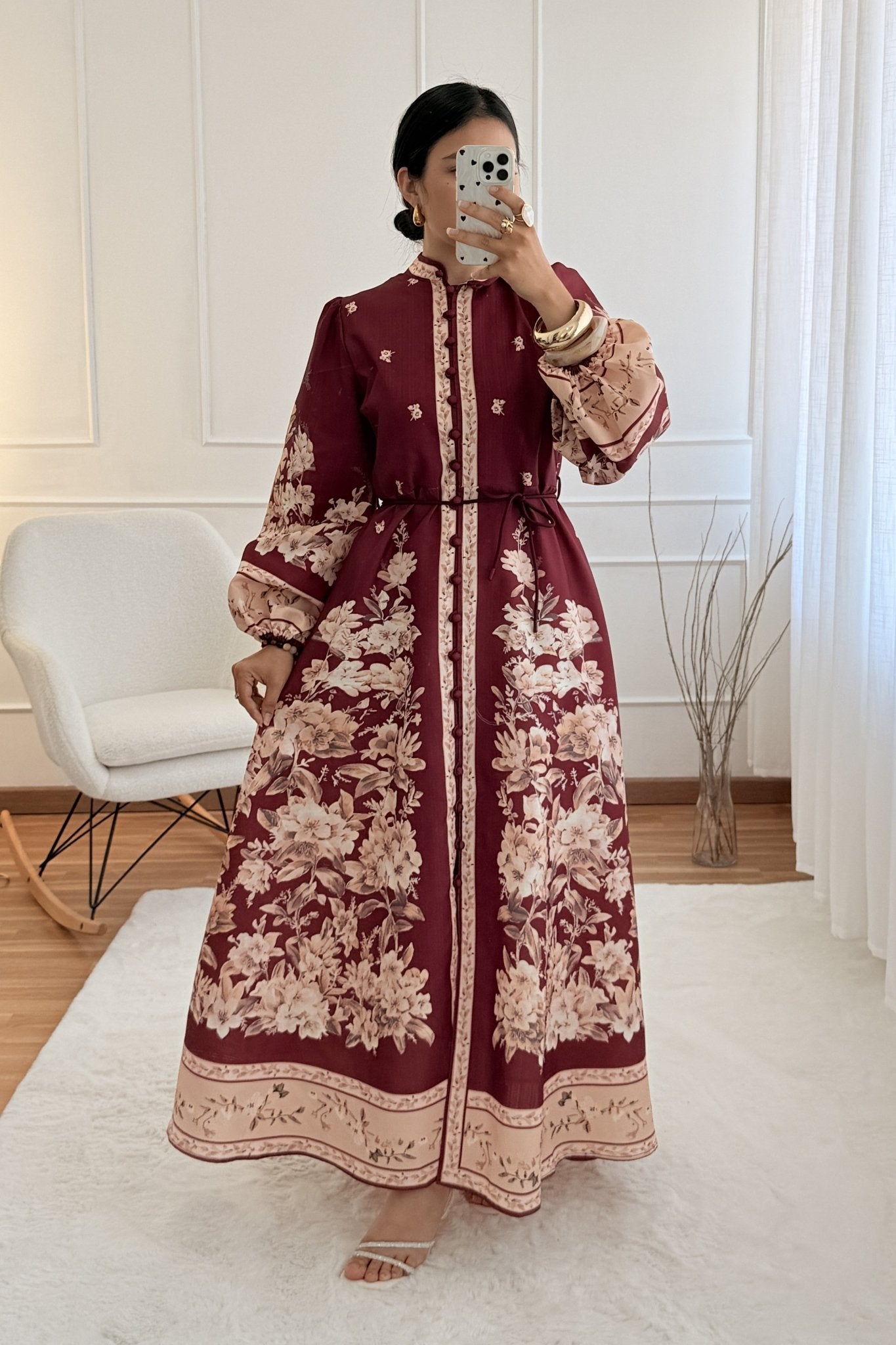 Vestido estampado com manga balão - lavishiochicvestidolavishiochic