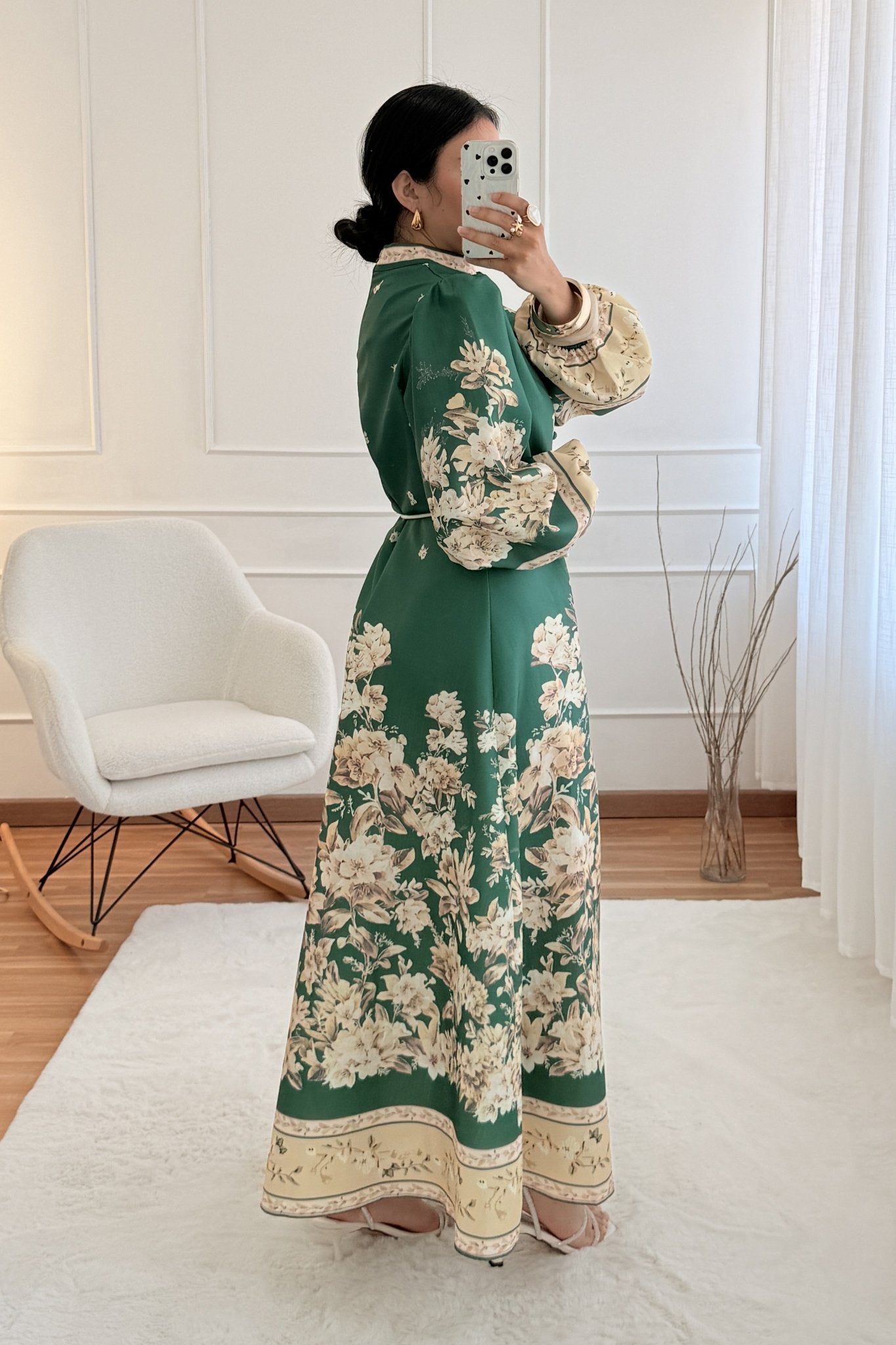 Vestido estampado com manga balão - lavishiochicvestidolavishiochic