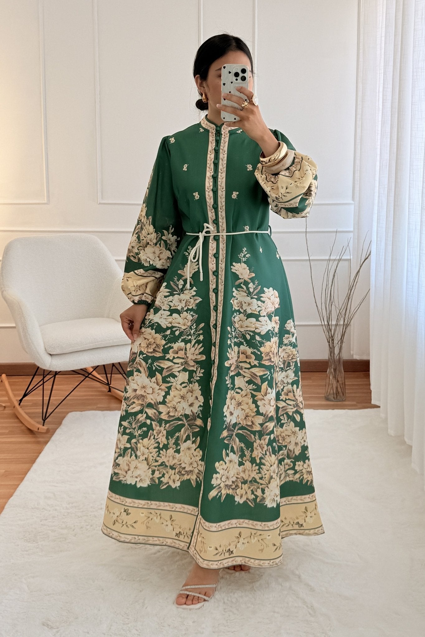 Vestido estampado com manga balão - lavishiochicvestidolavishiochic