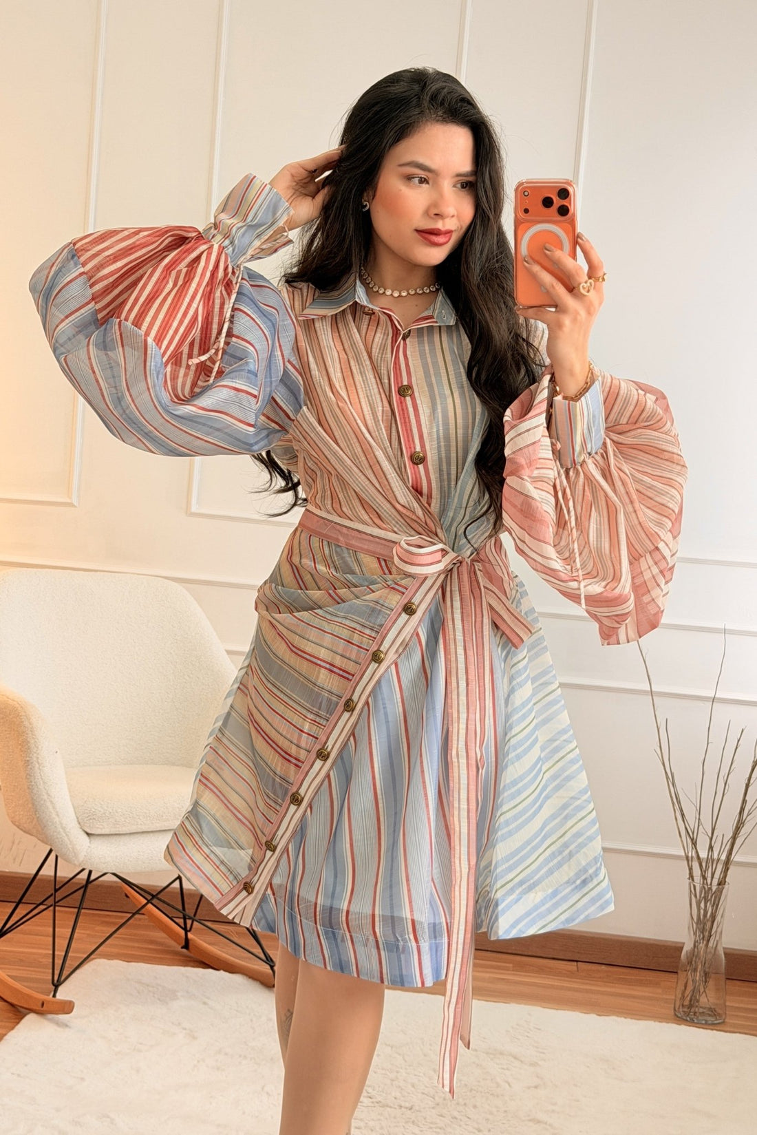 Vestido Estampado de Efeito Moderno - lavishiochicvestidolavishiochic