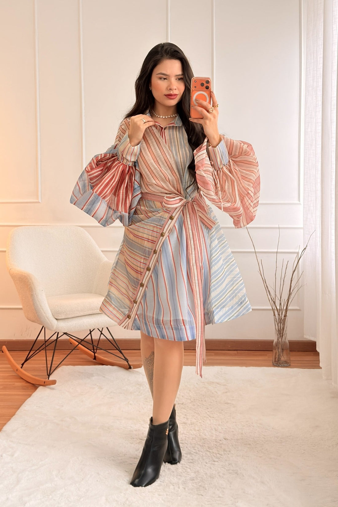 Vestido Estampado de Efeito Moderno - lavishiochicvestidolavishiochic