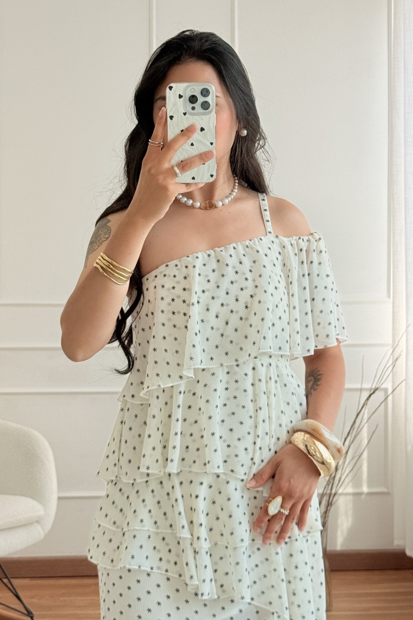 Vestido estampado de estrelas ELLI WHITE - lavishiochicvestidoELLI WHITE