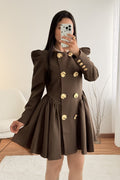 Vestido estruturado com botões dourados MOCHY - lavishiochicvestidomochy