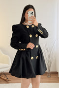 Vestido estruturado com botões dourados MOCHY - lavishiochicvestidomochy