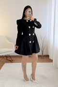 Vestido estruturado com botões dourados MOCHY - lavishiochicvestidomochy