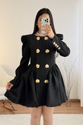 Vestido estruturado com botões dourados MOCHY - lavishiochicvestidomochy