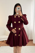 Vestido estruturado com botões dourados MOCHY - lavishiochicvestidomochy