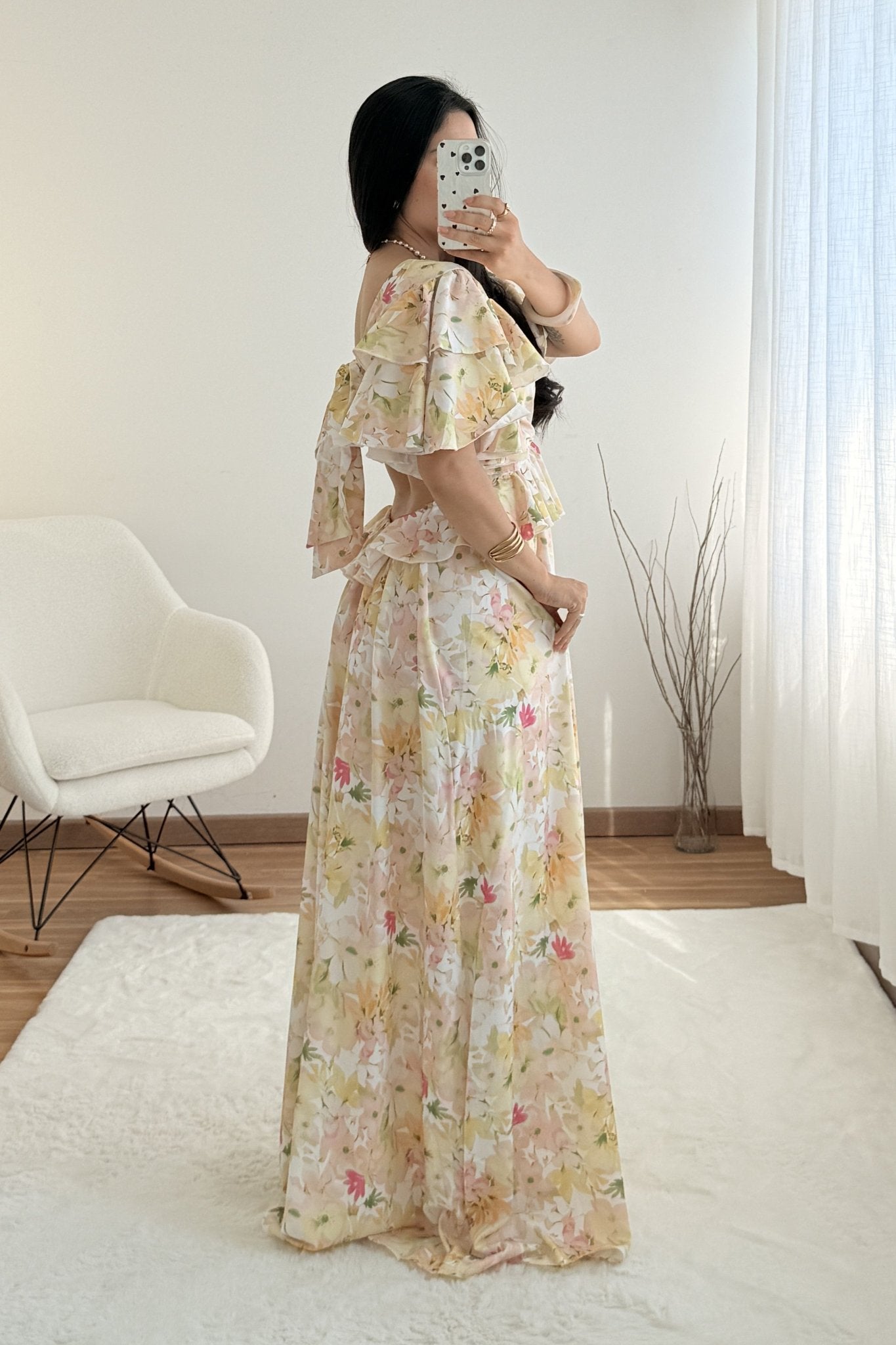 Vestido floral com babados - lavishiochicvestidolavishiochic
