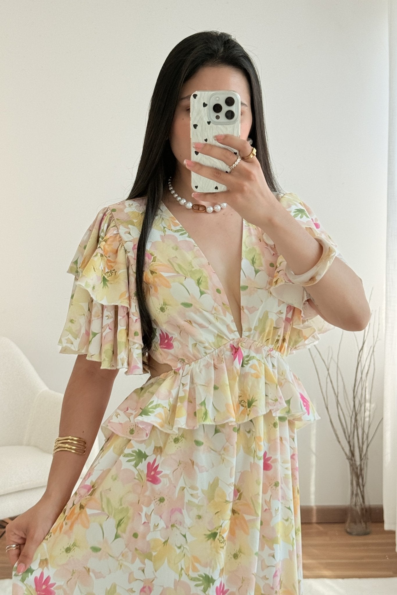 Vestido floral com babados - lavishiochicvestidolavishiochic