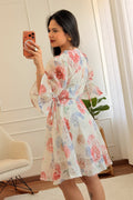 Vestido floral com folhos e manga fluida FLAMMODE - lavishiochicvestidoFlammode