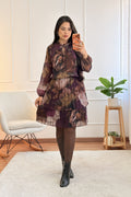 Vestido floral com laço e saia plissada em camadas - lavishiochicvestidolavishiochic
