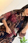 Vestido floral com laço e saia plissada em camadas - lavishiochicvestidolavishiochic