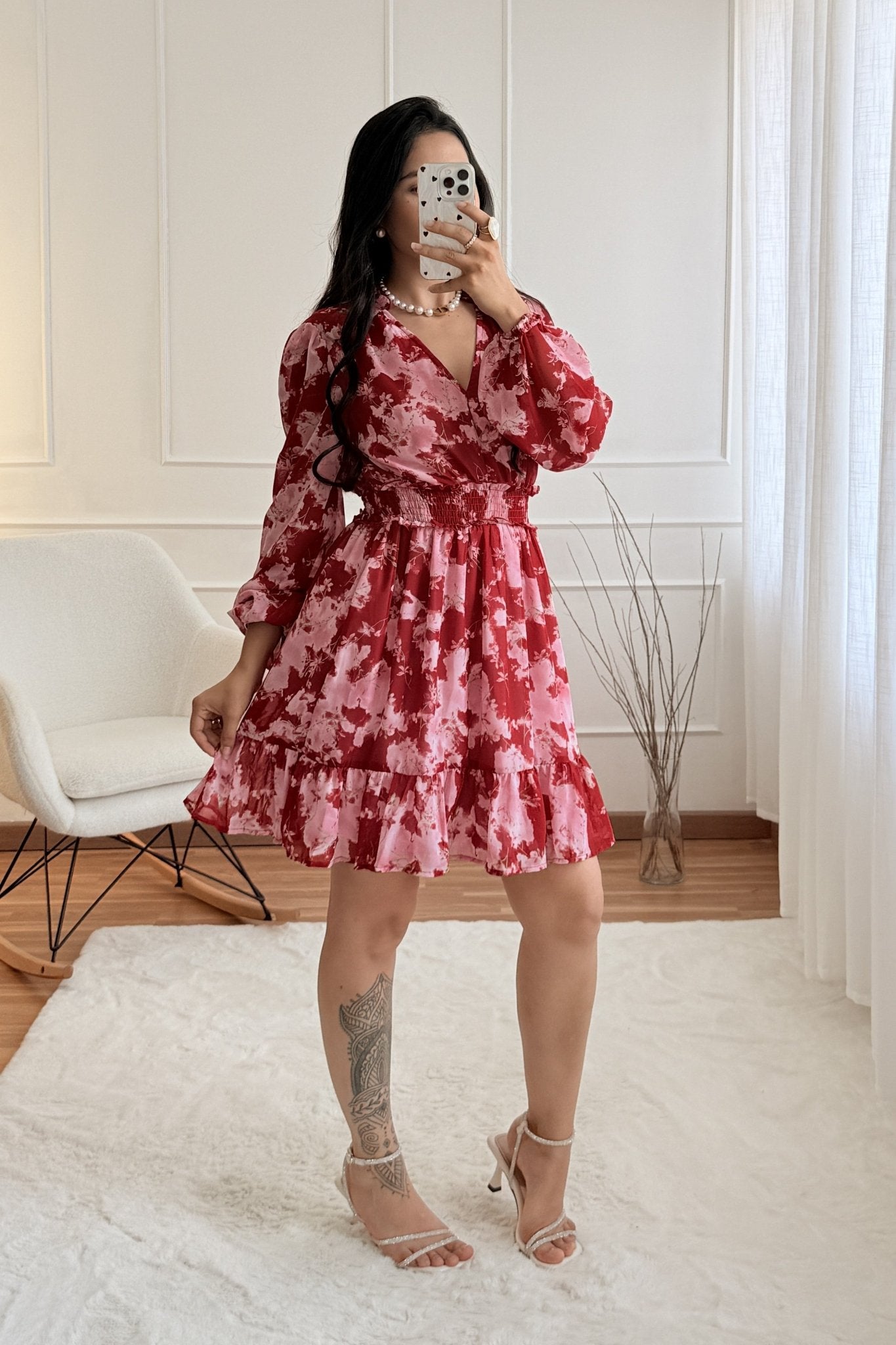 Vestido floral decote em V 2.0 - lavishiochicvestidolavishiochic