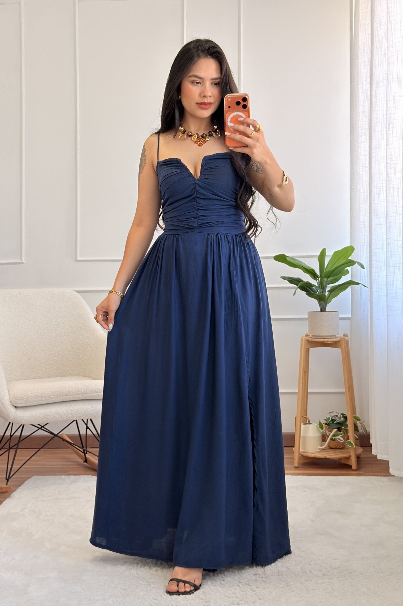 Vestido fluido com amarração nas costas - lavishiochicvestidolavishiochic