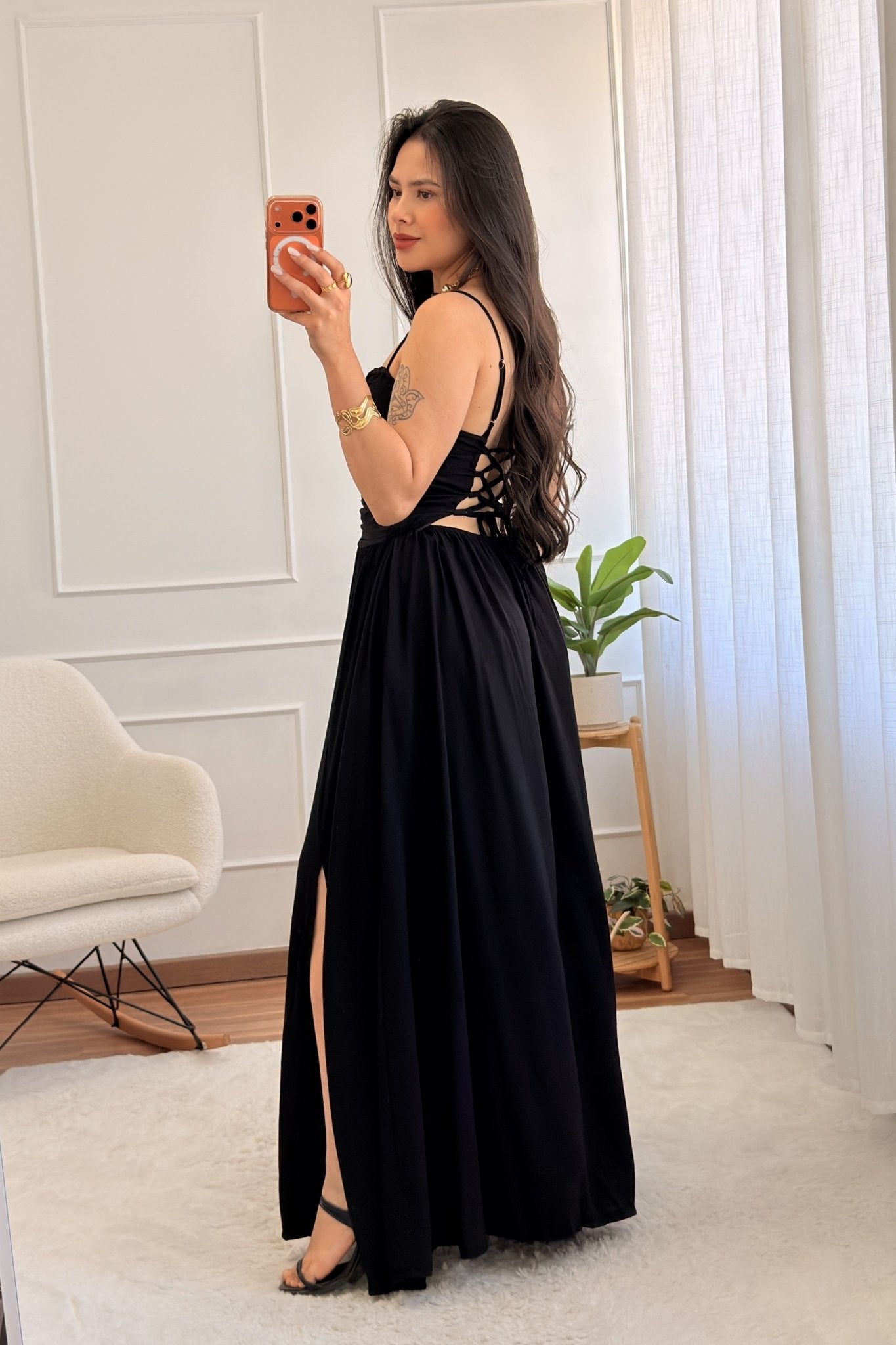 Vestido fluido com amarração nas costas - lavishiochicvestidolavishiochic