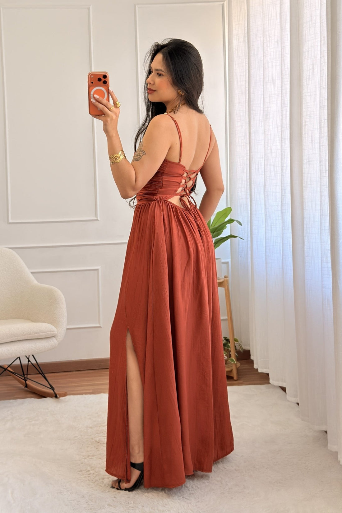 Vestido fluido com amarração nas costas - lavishiochicvestidolavishiochic