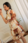 Vestido fluido floral com folhos - lavishiochicvestidolavishiochic