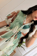 Vestido fluido floral com folhos - lavishiochicvestidolavishiochic
