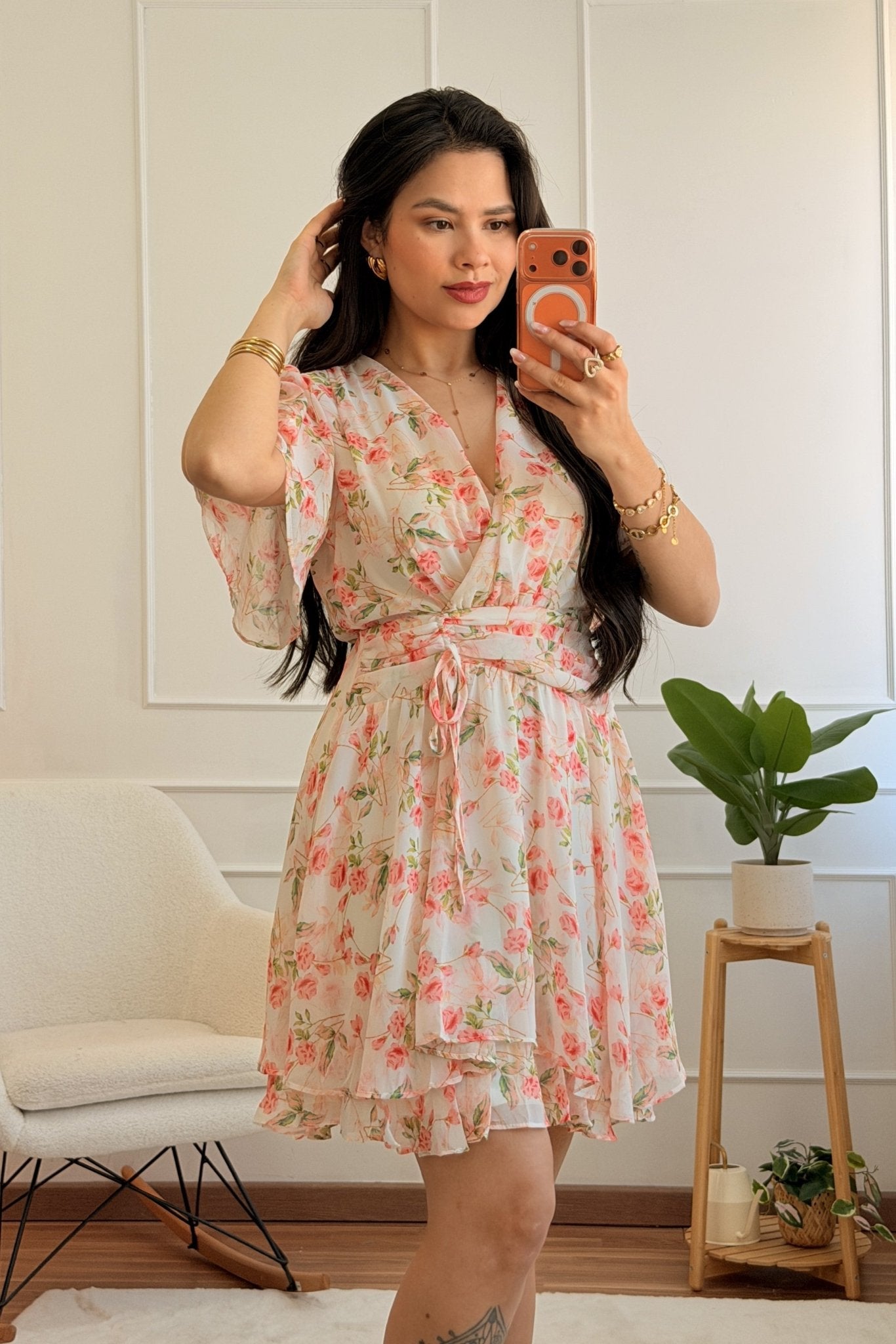 Vestido Fluido Floral em Camadas - lavishiochicvestidolavishiochic