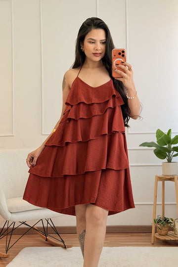 Vestido halter em camadas - lavishiochicvestidolavishiochic