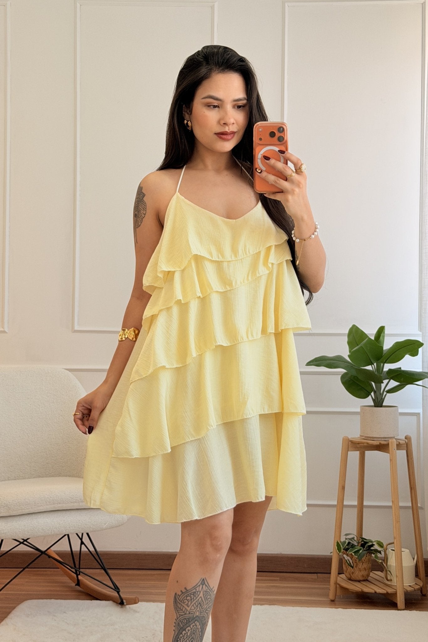Vestido halter em camadas - lavishiochicvestidolavishiochic