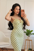 Vestido Justo com Estampa de Bolinhas - lavishiochicvestidolavishiochic