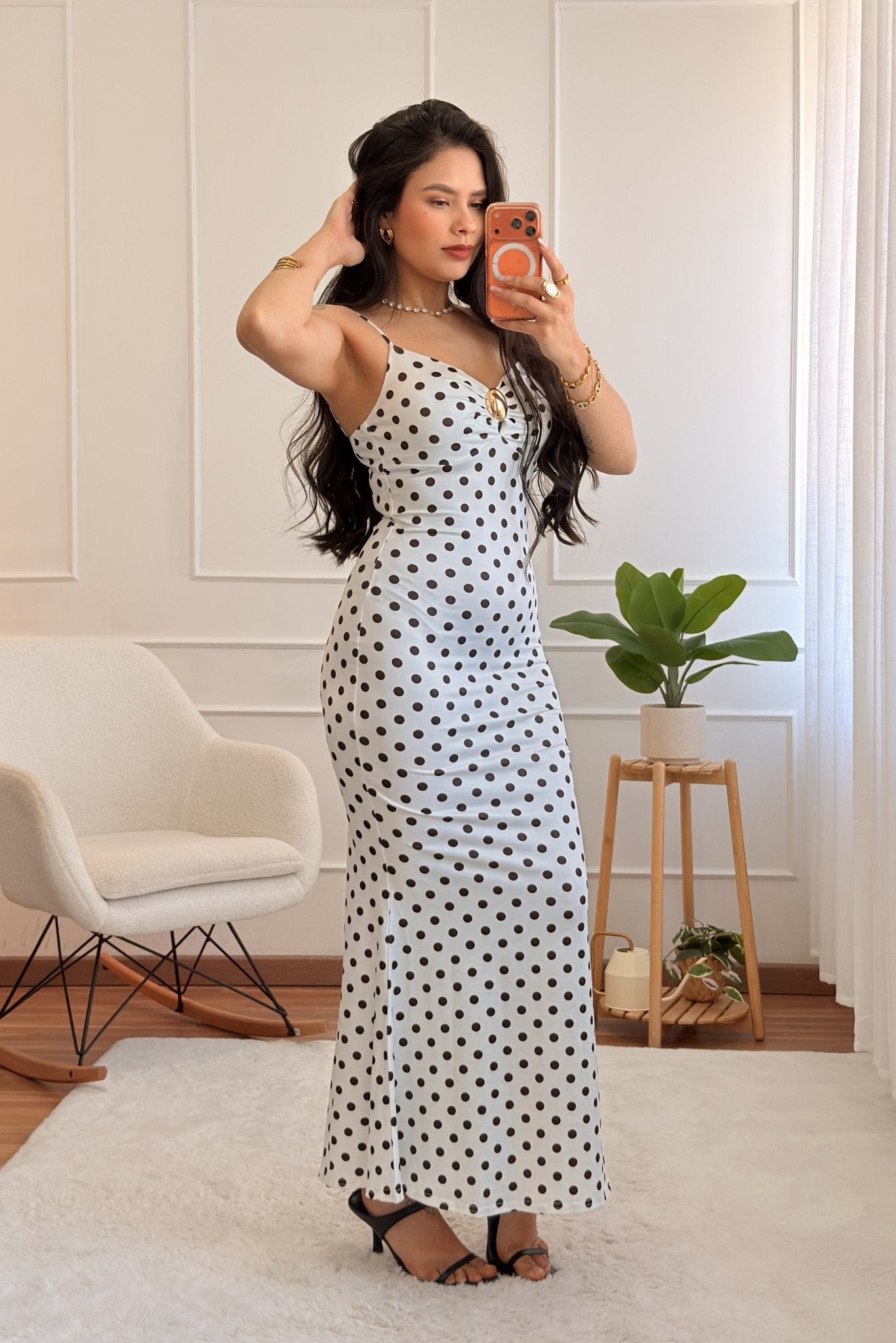Vestido Justo com Estampa de Bolinhas - lavishiochicvestidolavishiochic