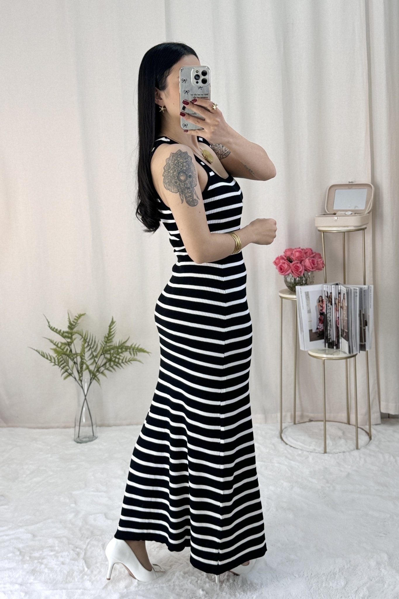 Vestido justo riscas - lavishiochicvestidolavishiochic