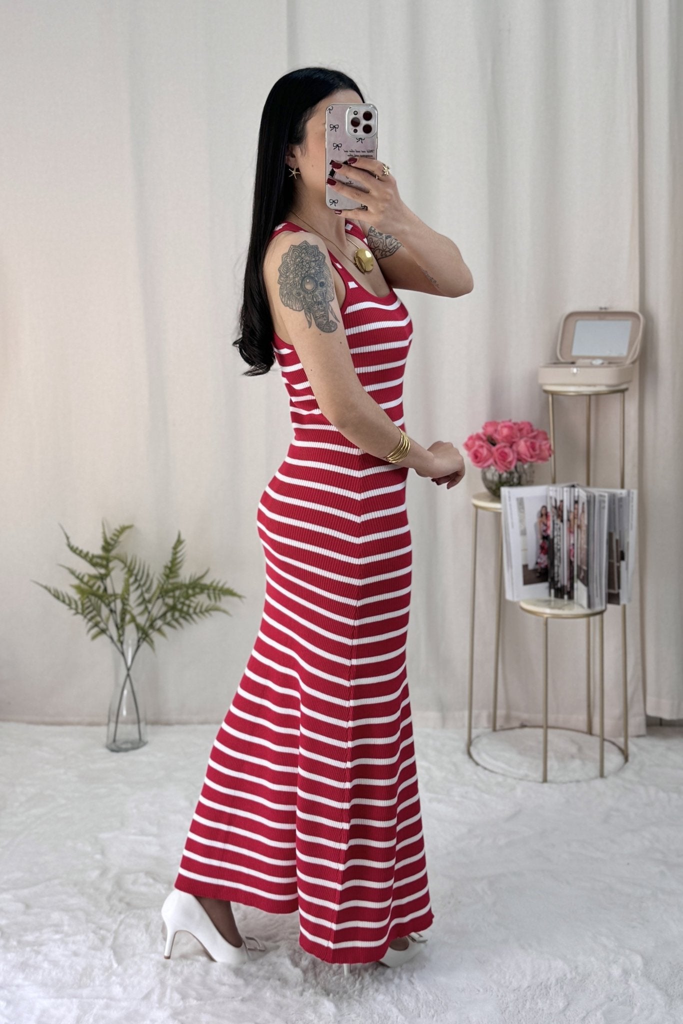 Vestido justo riscas - lavishiochicvestidolavishiochic