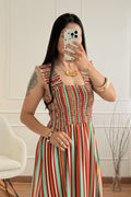 Vestido longo com alças franjadas - lavishiochicvestidolavishiochic