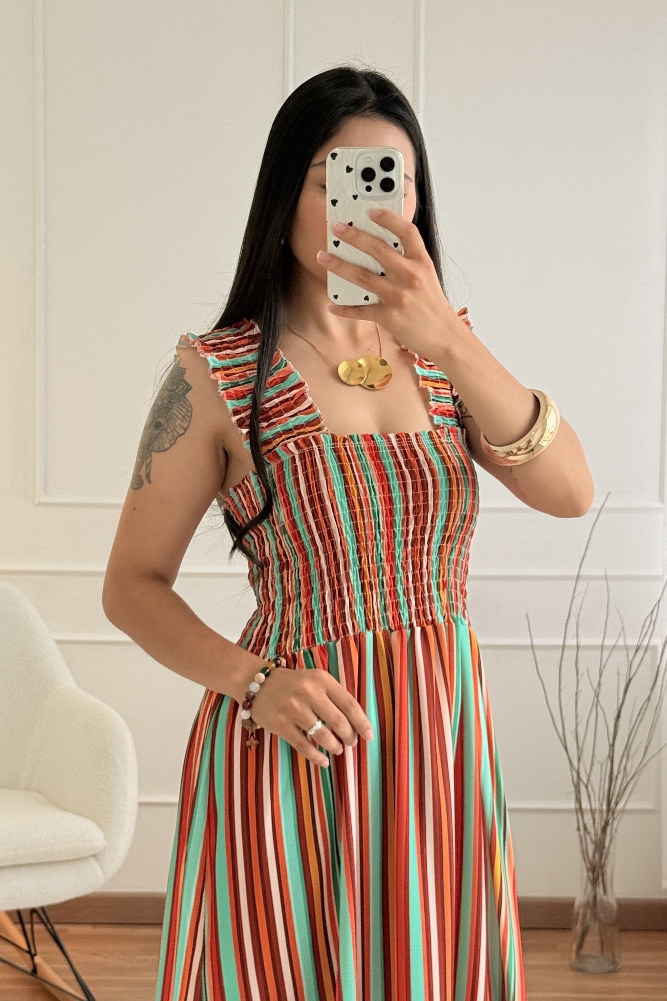 Vestido longo com alças franjadas - lavishiochicvestidolavishiochic